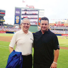 Tom and Robert Drake at an Atlanta Braves game.