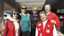 Pictured (left to right) are Team Captains Sue Elsner, Kim Schmuck, Mary Ann Rice (League Coordinator), Kay Strauman and Georgia Day. Not pictured, Sue Thomas.