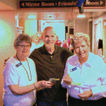 Casino 50/50 winner was Bill Farrar of Sun Lakes who won $459. Shown on the left is past President Lion Ruth Palmer with President Lion Pat Hollander on the right (picture courtesy of Lion Larry Palmer).