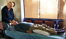 Two people sharing Reiki at the Reiki Circle