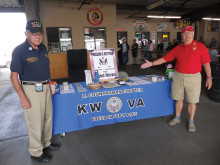 Mick Tucker and Jay Sanderson of the Korean War Veterans Association at a fundraiser in Mesa to generate funds to help support homeless and hospitalized veterans as well as helping to support Neighbors Who Care. v