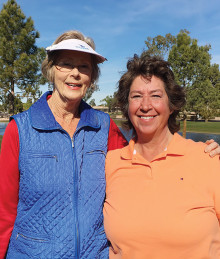 Winning team - Eden Carter, left, and Rachelle Wilson won second place in the 2015 Arizona Women’s Golf Association’s State Medallion tournament January 17 played at PebbleCreek Golf Resort. Their score of 76 placed third overall with the annual tournament attracting entries from throughout the state.