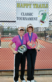 Sheila Parkinson and Dianne Zimmerman Gold Medal winners 4.5, 50 plus age division women’s doubles.