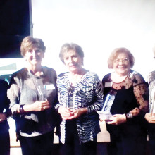Pictured left to right are Eleanor Woodman, Charlene Petragallo, Kathy Skreil, Doti Breyen and Bobbie Reed