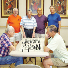 Pictured seated (left to right) Dick Rempel and Jim Gabrier; standing (left to right) Gerry Vogelsang, Arthur Fink, Rick Whitney and Jim Brown