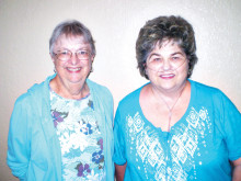 First place winner in the recent Lady Joker’s Wild Hand and Foot tournament is left Karen Ryan; on the right is Gerri Deublein who tied with Shirley Hutchings for second place. Shirley was unavailable for the picture. Twenty-six players started the tournament on February 4 and the tourney ended on March 10 with the three winners.