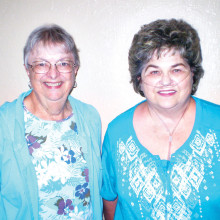 First place winner in the recent Lady Joker’s Wild Hand and Foot tournament is left Karen Ryan; on the right is Gerri Deublein who tied with Shirley Hutchings for second place. Shirley was unavailable for the picture. Twenty-six players started the tournament on February 4 and the tourney ended on March 10 with the three winners.