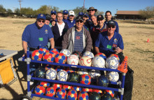 Members of St. Steven’s Knight of Columbus Council 9678 at the soccer competition.