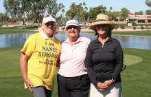 First Flight winners: 3rd Nancy Hermanson, 2nd Mary Nelson, 1st Terry Gaube