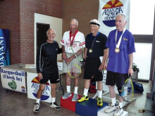 Pictured (left to right) Raymond Bernier, volunteer official with Neil Durham, Francis Florey and John Galbraith on the ASU podium.