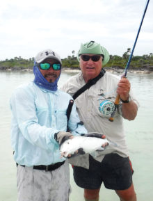 Tom Vitolo with his guide, Nato, and a bonefish