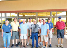Sun Lakes Aero Club members participating in the April 21 fly-in (pictured left to right) Gary Vacin, Hank Beliema, Walt Scheidereiter, Warren Wallace, Tom Howard, Gene Evans, Bill Brown, Pat Bricco, Steve Perkins and Paul Beeks.