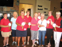 Chip-in awards: Linda Liberti, Patty Partridge, Connie Luther, Sue Werner, Rony Lacey, Barb Johnston, Barb Pezzute, Susan Uhrich and Norma Marsh