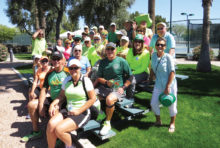 Participants at the mixed doubles social