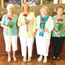 Cottonwood Ladies Bridge installs new officers – (left) Vice President Dee Guthrie, President Gloria Danker, Secretary Karen Sanchez and Treasurer Judy Ligas