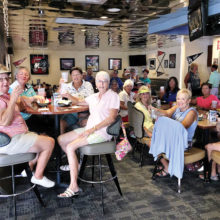 After a hot game the ladies are cooling down in Cottonwood Bar and Grill.