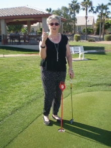 Jeannette Boychuk is one of just a few Lady Putters who have putted a Hole-in-One on the No. nine hole. As the Putters’ group would agree, this is quite an accomplishment. Jeannette is a member of the Wednesday group playing at Sisk Park.