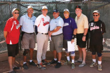 Sizzlin’ Seven: Top hitters (left to right) are Larry Kaufmann, Steve Hilby, Tom Kasunic, Randy Nuemann, Bill Corso, John Whitman and Dave Martin. Top 10 hitters absent from photo: Tim Baldwin, Reyes Gonzales and Chuck Myrick (photo courtesy of Core Photography).