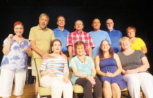 Cast of Dearly Departed - back row: Joan Berger, Chris Mank, Jim Brown, Jim Janowski, Rick Whitney, John Crawford and Ginger Henry; front row, Phyllis Novy, Sandy Ilsen, Susan Schlesinger and Andrea Hummel. Not shown: Merrie Crawford and Sandy Pallett.