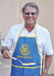 Rotarian Rowen Floth, our head flipper.