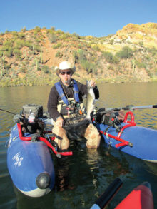 George Abernathy fishing at Saguaro Lake last year on a day trip.