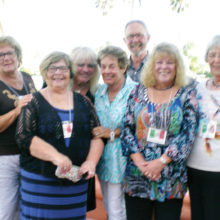 Members of the Executive Board of the Italian American Club (left to right) are Marie Szymanski, President; Carole Anne Smith, Treasurer; Linda Schwartz, President-Elect; Janet Bideaux, Programs; Michael Smith, Sergeant-at-Arms; Donna Haugland, Secretary; and Betty Tuzzolino, Programs.