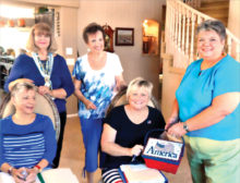 Pictured left to right - Seated: Sharon Jackley and Jane Chiles; standing Marge Nelson, Mitzi Iverson and Regent Lesley Baran.
