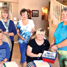 Pictured left to right - Seated: Sharon Jackley and Jane Chiles; standing Marge Nelson, Mitzi Iverson and Regent Lesley Baran.