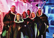 The Halls, the Antonios and the Hermanns in Stockholm Ice Bar.