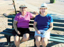 A couple of the winners from the last months play. Mary Nelson and Nancy Gahn