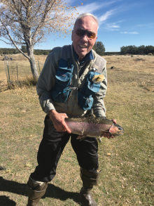Ron Krump shows his catch from our trip to Silver Creek in November.