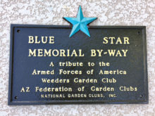Blue Star Memorial plaque honoring our veterans.