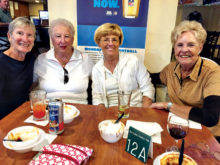 Shelby Larson and Iris Cannaday from Sun Lakes and Kathryn Burns and Jimmie Maramonte from Ironwood were the first place winners of the annual Home and Home event.