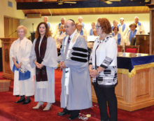 Benediction by Rabbi Wiener with, Music Director Lana Oyer, Cantor Ronda and President Wende Levy