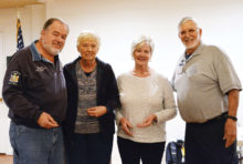 Brian Curry, Shirley Hutchings and Pat Weitzel with program coordinator Scott Jaeger; photo by LouAnn Sedgwick