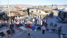 There were many “happy campers” at the Sun Lakes Roadrunners rally in Quartzsite, Arizona, in January
