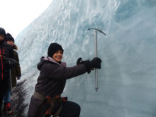 Tami Bogdanoff on the Ice Glacier - Iceland in January