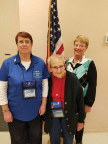 Left to Right: Janae Kemery, VFW Auxiliary President; Philomena Herring, Chairman, National Home; Betty Peer, Chairman, Veterans & Family Services