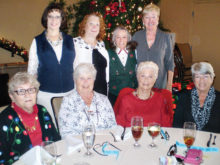 Enjoying the Lady Putters Christmas luncheon from the Thursday Flight group are standing (left to right) Penny Angelina, Wende Levy, Marcia Gaudioso and Edite Evans; seated (left to right) Penny Quinn, Sharon O’Sullivan, Teddy Cole and Lucy Geller.
