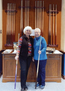 The IronOaks Ladies Billiards Club welcomes Gayle Cullom and Cyndy Sivonen as new club members.