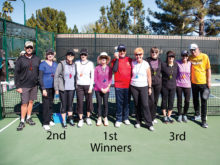 Winners of the pickleball skills tournament