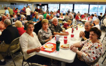 Palo Verde residents Phil and Kathy Prosapio (right) entertain their daughter Debra and guests Jim and Sandy at the Lions fundraiser.