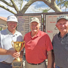 Pictured (left to right) are 2017 PVMGA Club Champion Jerry Davis, runner-up Jack Hill and Masters Champion Gary Whiting.