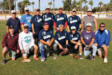The Young Realtors Champs: Kneeling (left to right) Bill Cheney, Dave Lingen, Randy Neumann, Mgr. Mike Gloyd, Wes Reynolds, Mike Willits and Chuck Schaan; standing (left to right) Dick Bleich, Mike Otman, Gary Hatch, Steve Hilby, Tom Kasunic, Bill Corso and Dirk Close (photo by Core Photography)