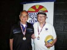 Gerry Vogelsang and Bill Jepson with their Gold medals in doubles