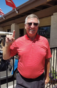 Ken Marshall, after making a hole-in-one at the Sun Lakes VFW Annual Golf Tournament