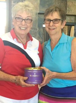 The 3rd flight winner is Lois Coomans pictured with club President Betty Schechter