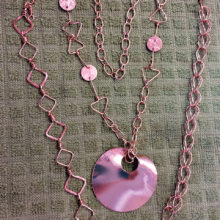 Student project by Jo Fett, copper chains and pendant