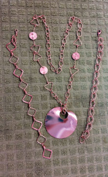 Student project by Jo Fett, copper chains and pendant