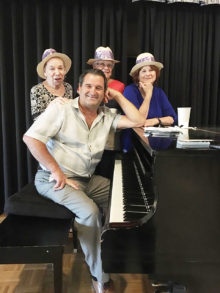 Freddy Vesely along with his No. 1 fan Annette Carrington and her pals Audine Evans and Pat Leigh